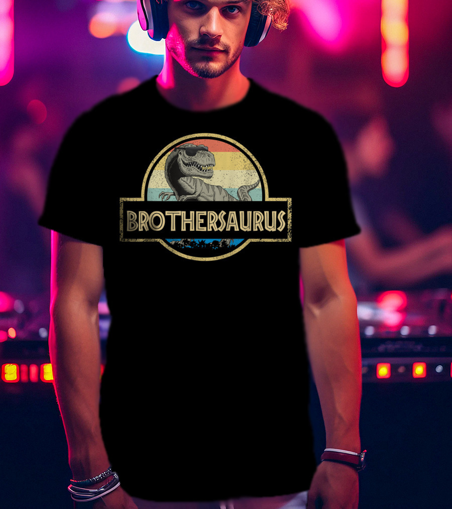 Brothersaurus Retro T-Rex Dinosaur T-Shirt