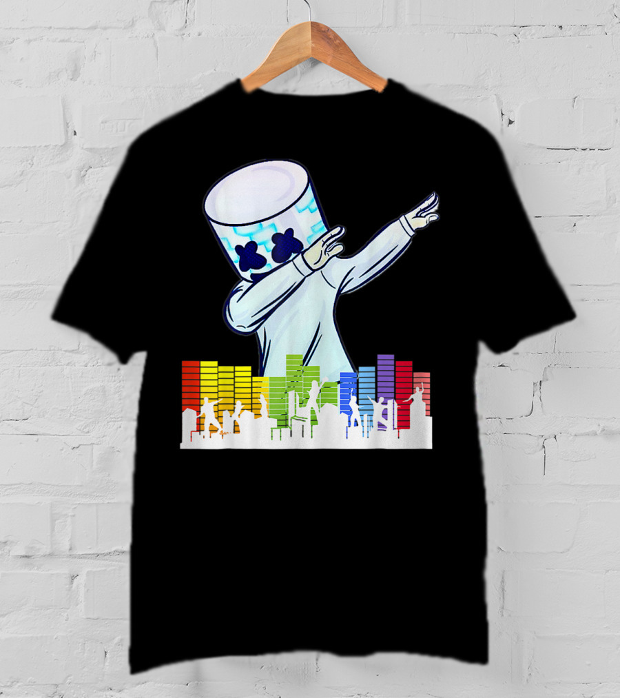 Buy All I Want For Christmas Is Marshmallow With Dancing DJ And Colorful Sound Bars T-Shirt