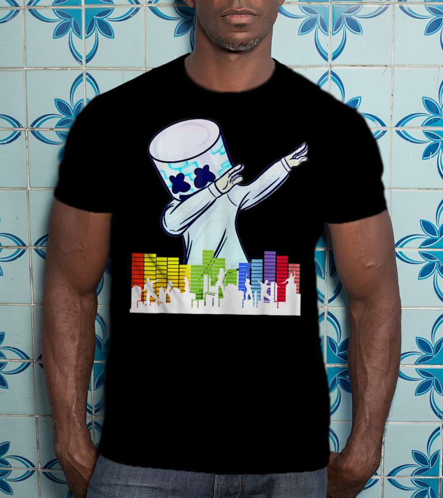 Buy All I Want For Christmas Is Marshmallow With Dancing DJ And Colorful Sound Bars T-Shirt