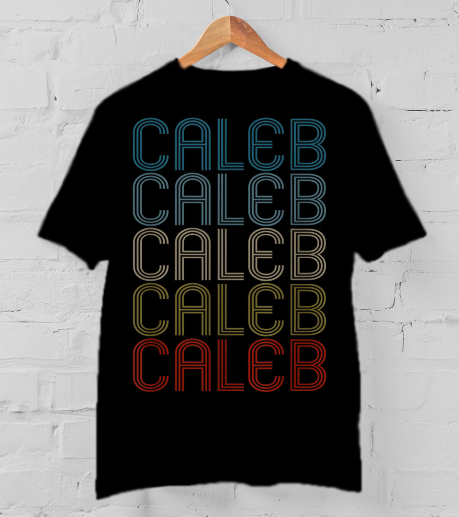 Caleb Bold Multicolor Repeated Name T-Shirt