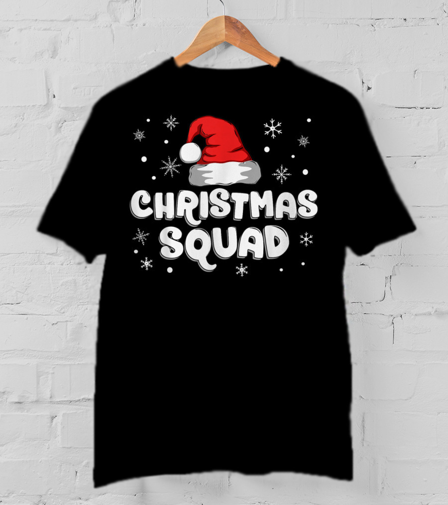 Christmas Squad Santa Hat Snowflakes T-Shirt