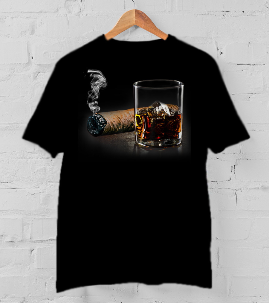 Cigar And Bourbon Relaxation Perfect For Cigar Lounge Enthusiasts T-Shirt