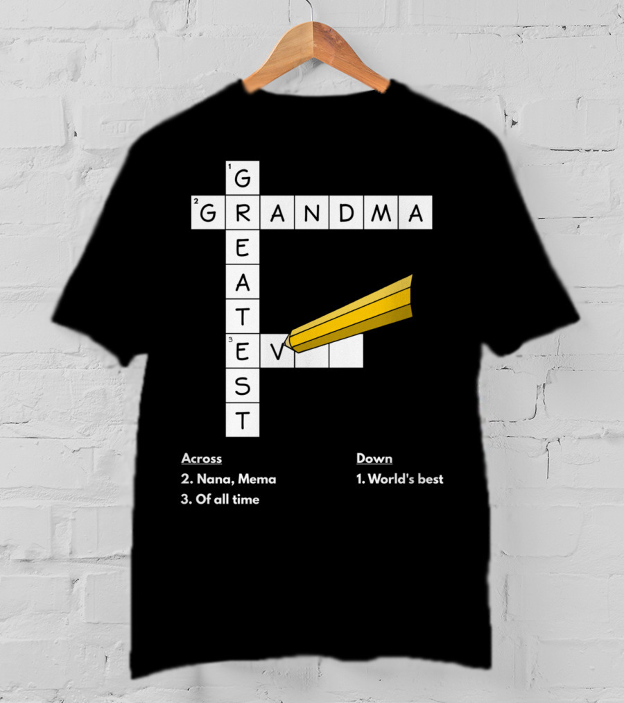 World's Best Crossword Puzzle Greatest Grandma Nana Mema Of All Time T-Shirt