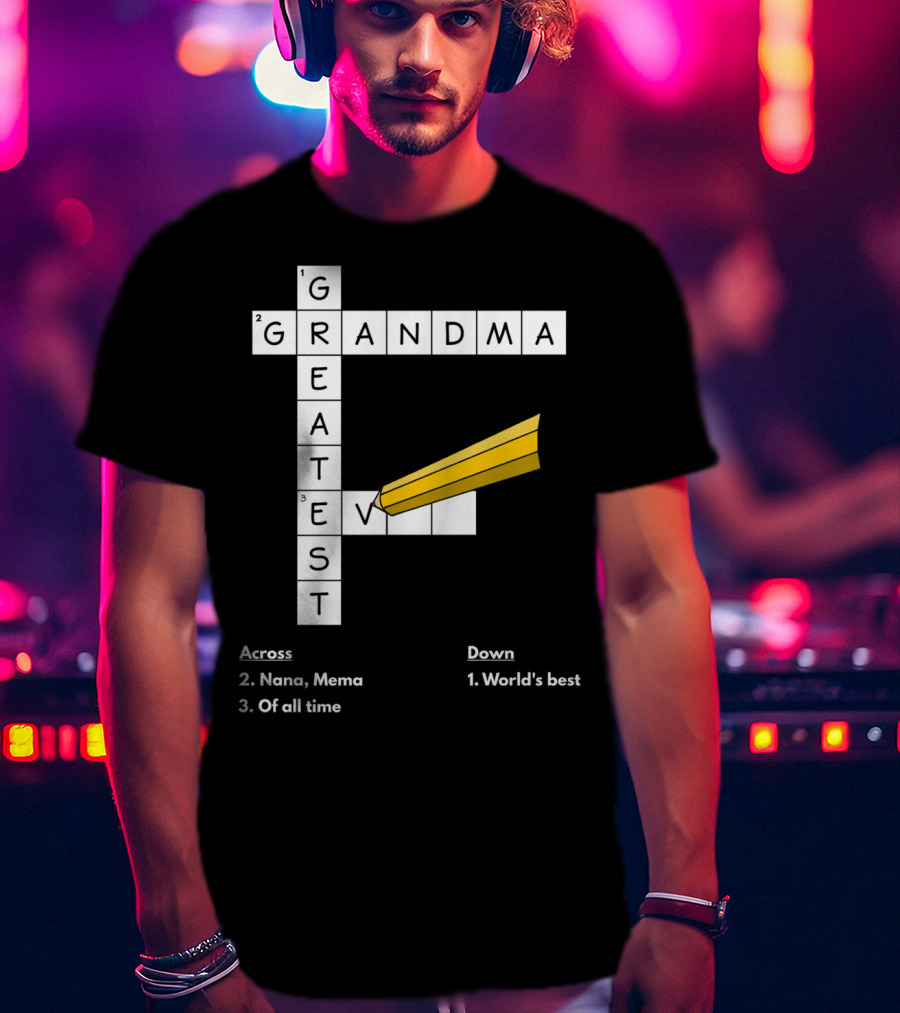 World's Best Crossword Puzzle Greatest Grandma Nana Mema Of All Time T-Shirt