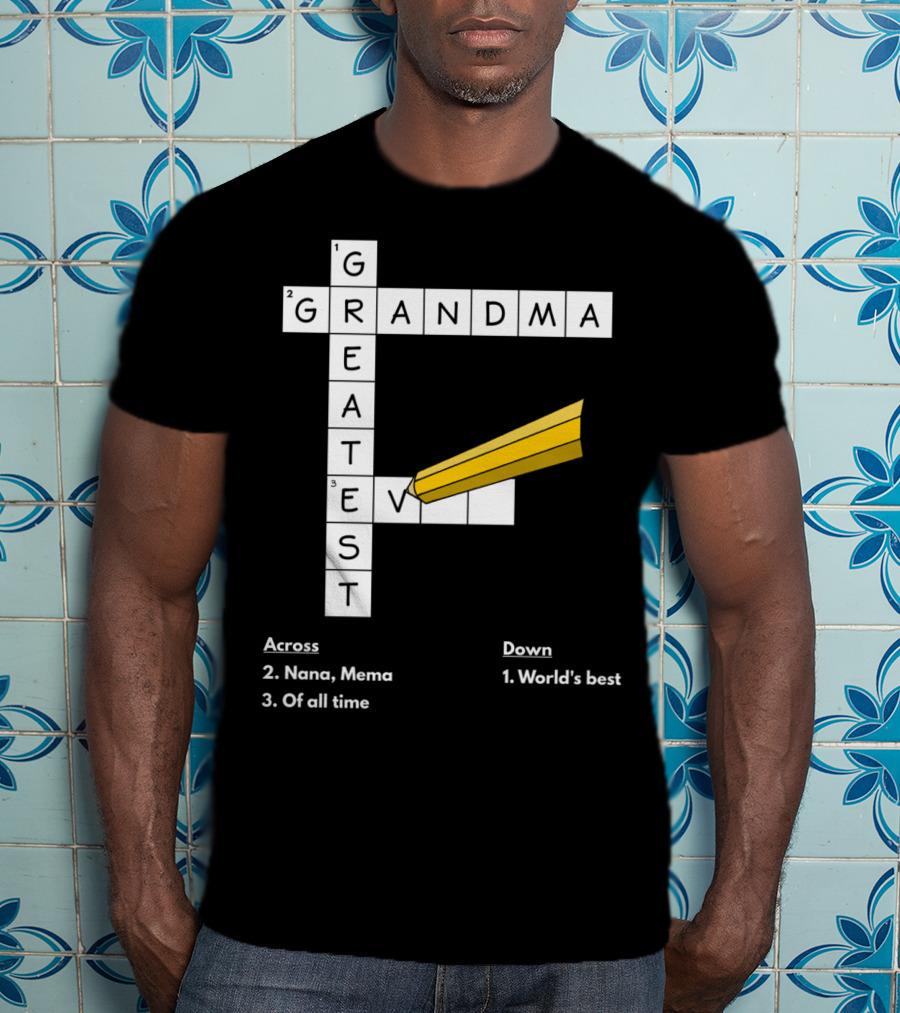 World's Best Crossword Puzzle Greatest Grandma Nana Mema Of All Time T-Shirt