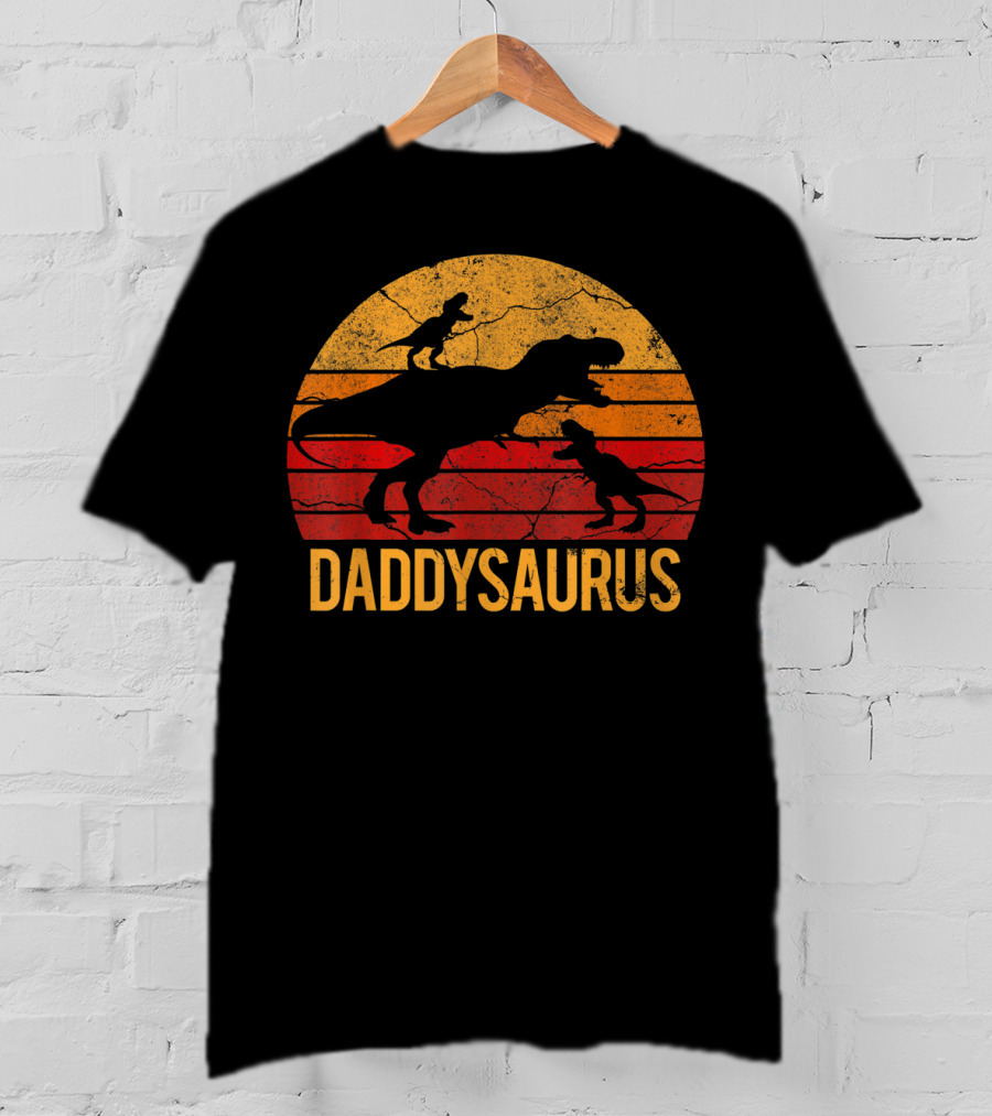Daddysaurus Dinosaur Daddy Two 2 T-Shirt