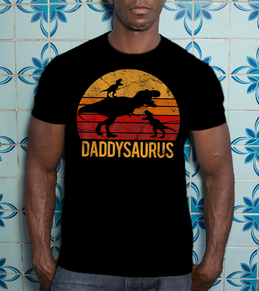 Daddysaurus Dinosaur Daddy Two 2 T-Shirt