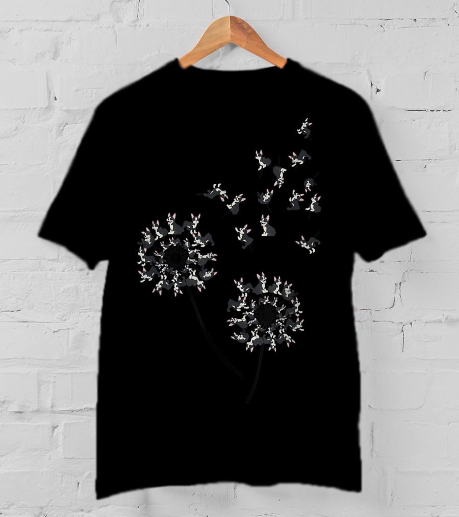 Dandelion Boston Terrier Blossom T-Shirt