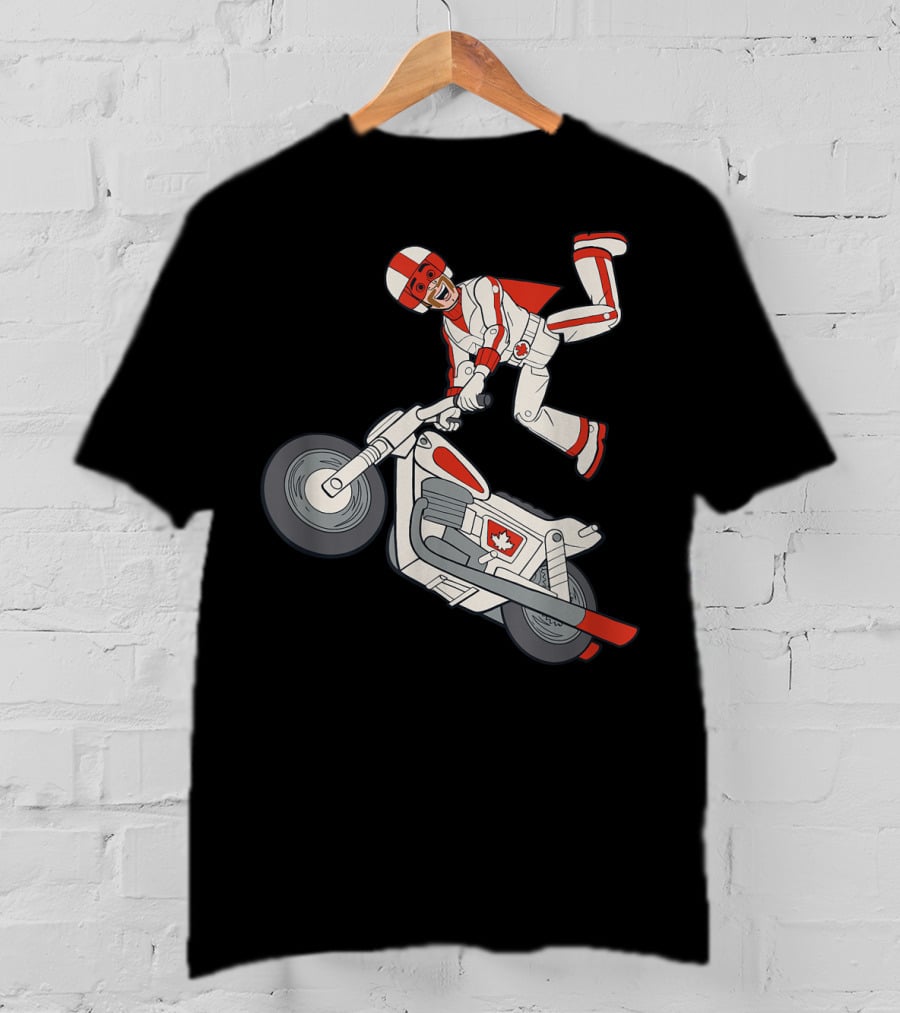 Disney Pixar Toy Story 4 Duke Caboom Canadian Motorcycle Stunt Rider T-Shirt
