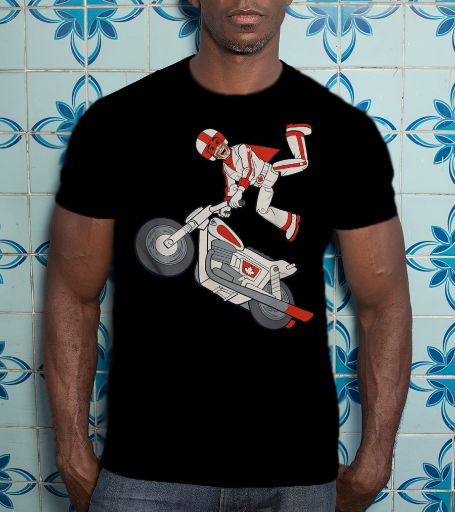 Disney Pixar Toy Story 4 Duke Caboom Canadian Motorcycle Stunt Rider T-Shirt