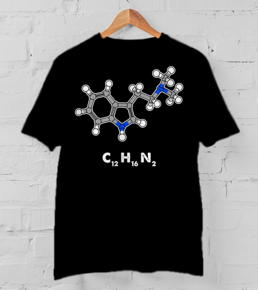 DMT Molecule C12H16N2 Hallucinogenic Structure T-Shirt