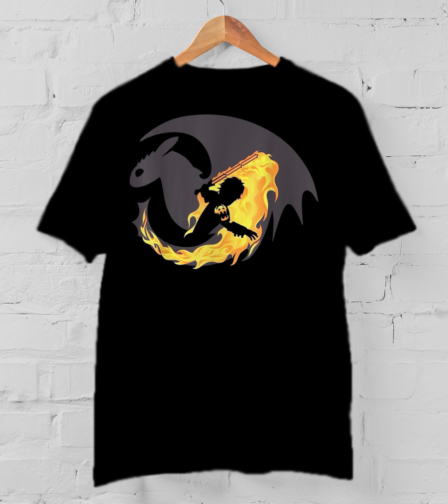 Funny Dragon How To Train Your Dragon With Flaming Rider T-Shirt
