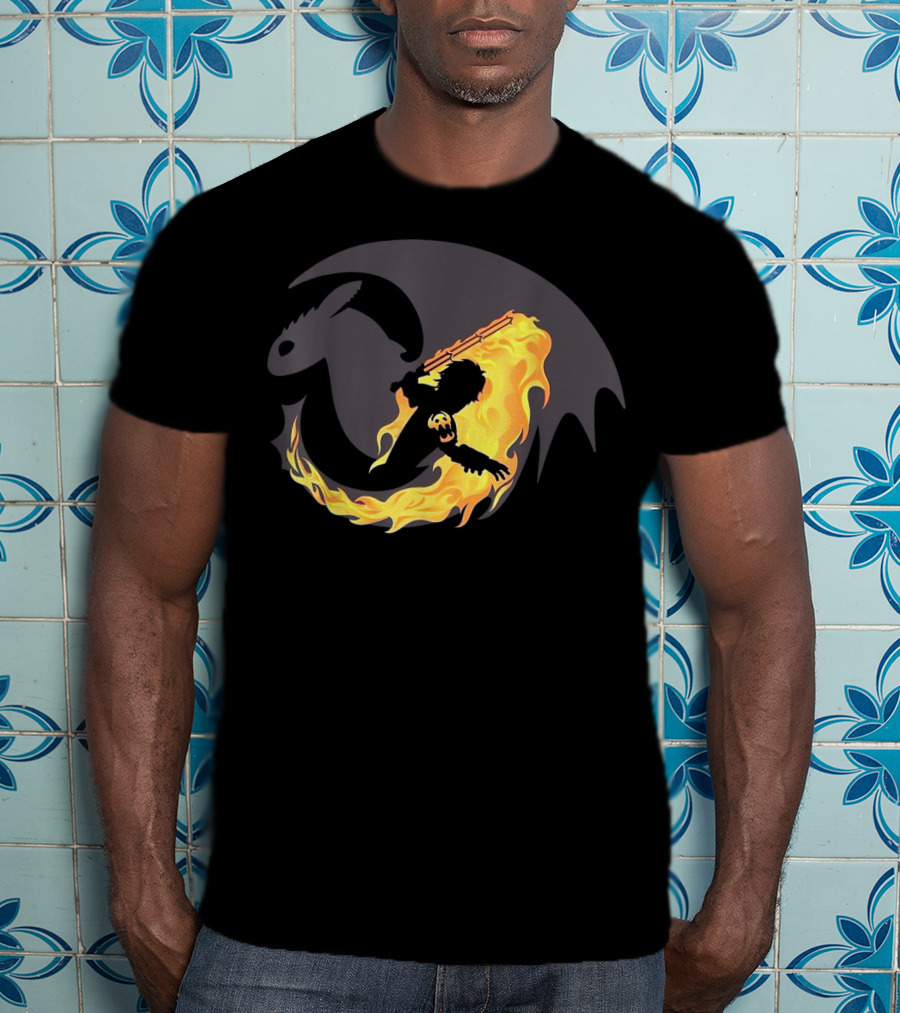 Funny Dragon How To Train Your Dragon With Flaming Rider T-Shirt
