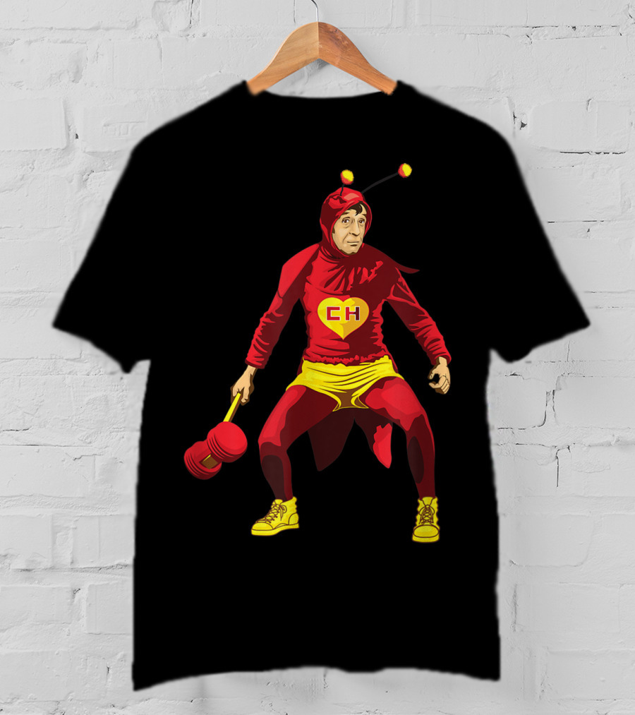 El Chapulin Colorado Costume With Mallet And Antennae T-Shirt
