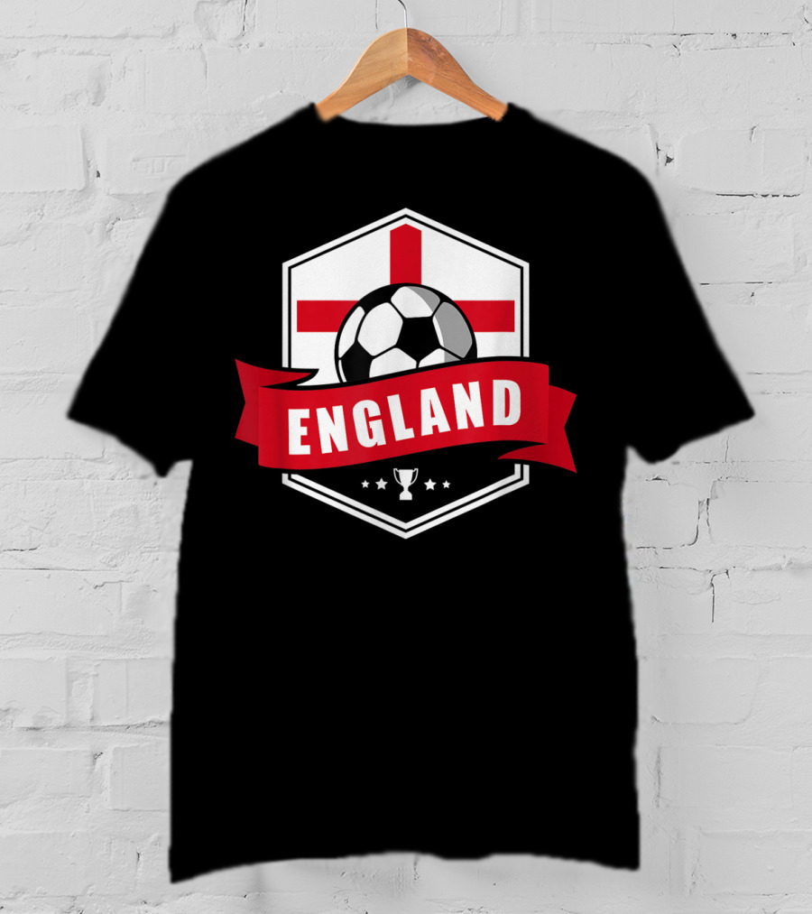 England Soccer Team Flag Ball Trophy Icon England T-Shirt
