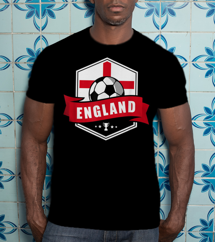 England Soccer Team Flag Ball Trophy Icon England T-Shirt
