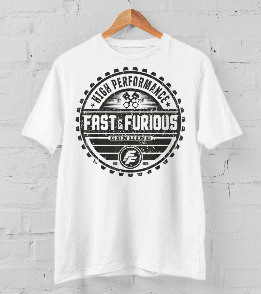 High Performance Fast Furious Engine Since 2001 Tire Work T-Shirt