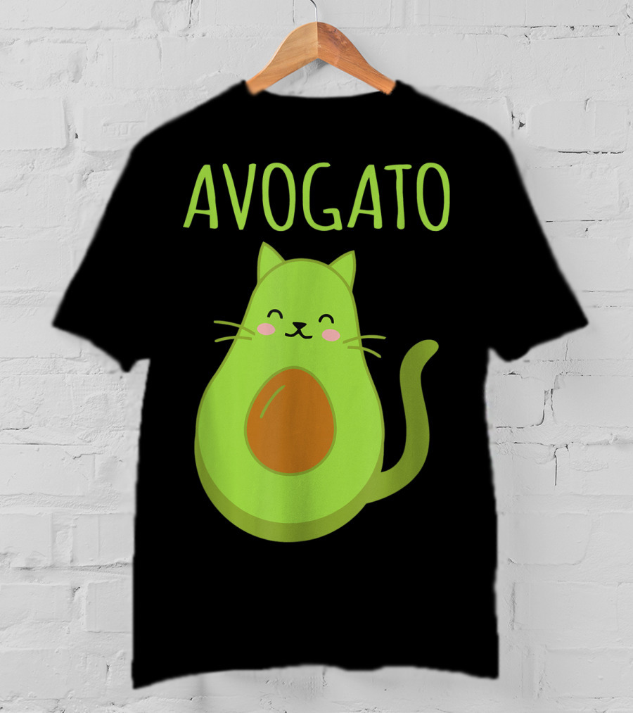 Avogato Funny Cat Avocado Kawaii T-Shirt