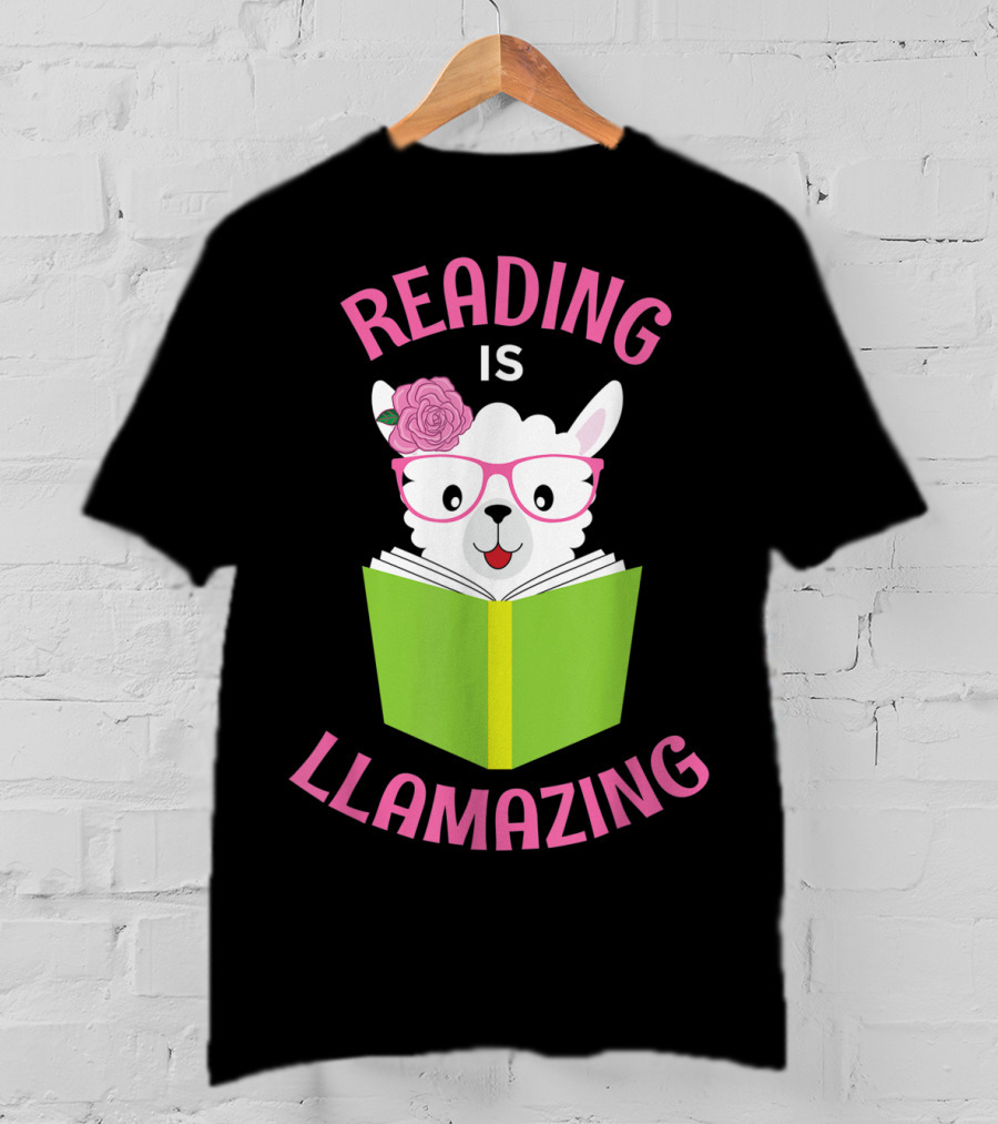 Reading Is Llamazing Funny Llama Librarian Read T-Shirt