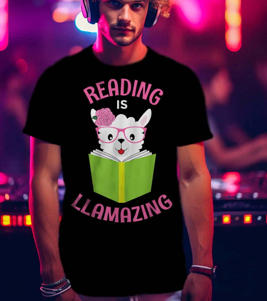 Reading Is Llamazing Funny Llama Librarian Read T-Shirt