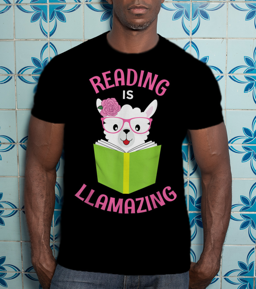 Reading Is Llamazing Funny Llama Librarian Read T-Shirt