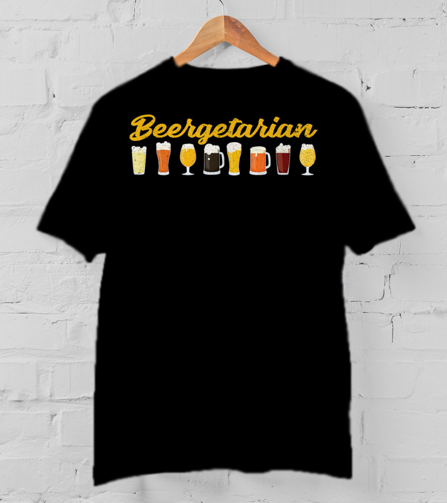 Beergetarian Beer Lover Funny Beer Brewing Beer Glasses T-Shirt