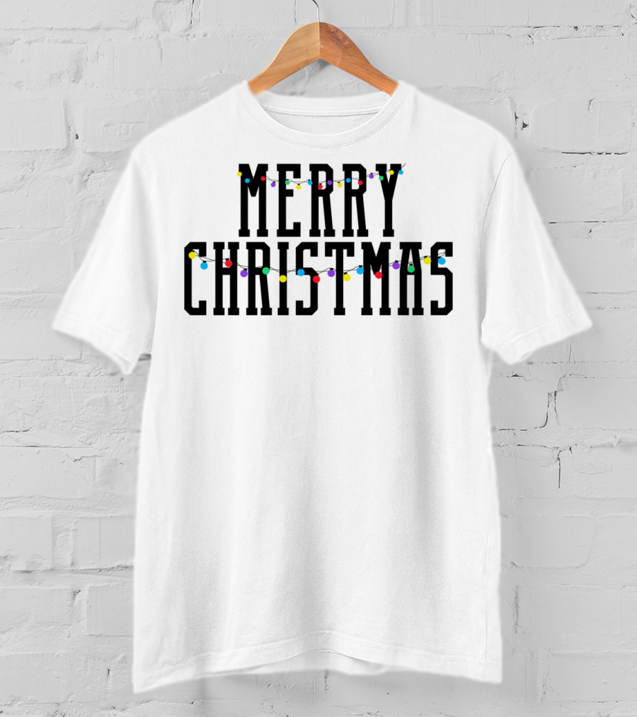 Merry Christmas Lights Festive Holiday Decor T-Shirt
