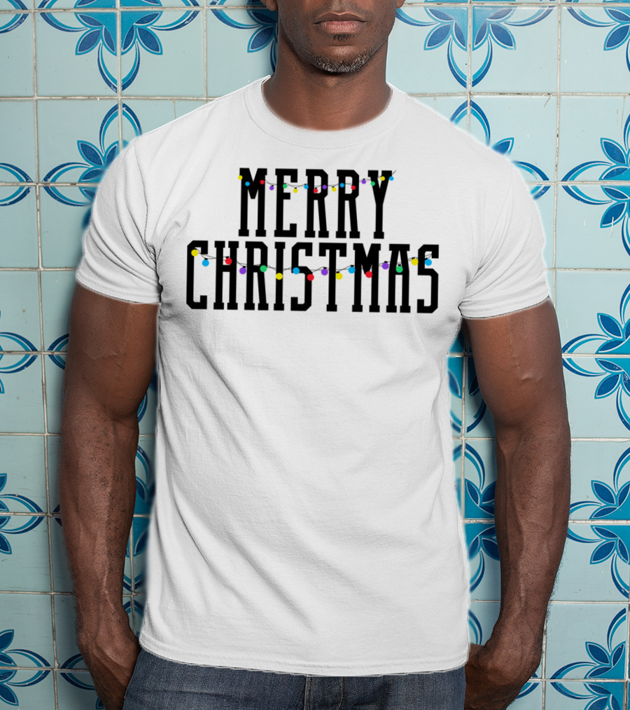 Merry Christmas Lights Festive Holiday Decor T-Shirt