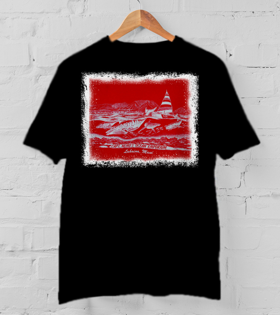Captain Nemo's Ocean Emporium Lahaina Maui Nautical Adventure Scene T-Shirt