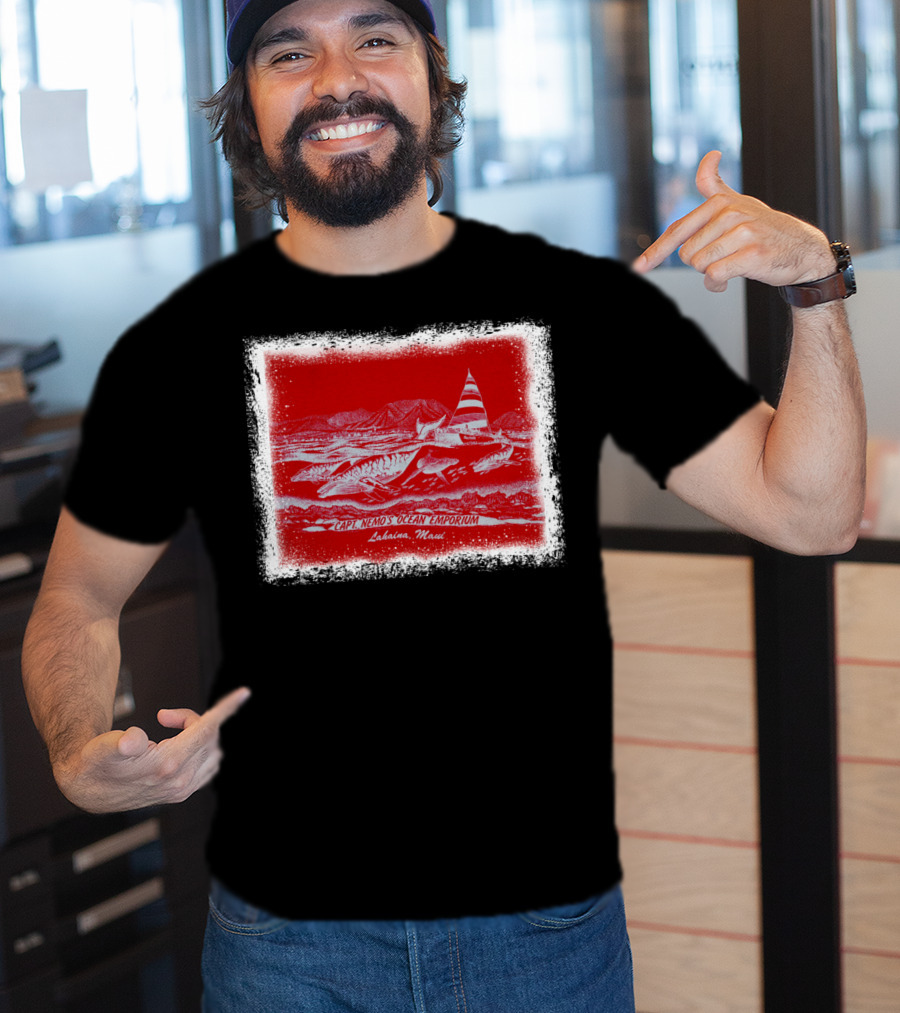 Captain Nemo's Ocean Emporium Lahaina Maui Nautical Adventure Scene T-Shirt