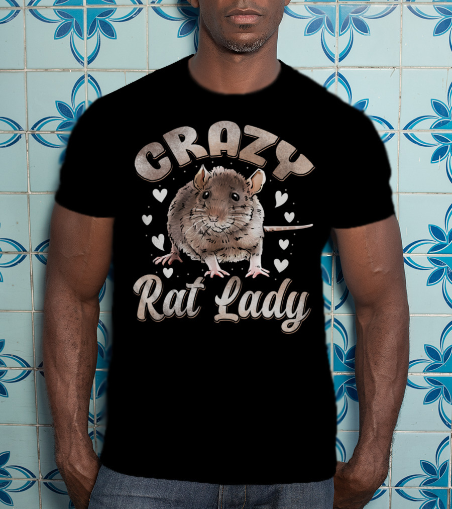 Crazy Rat Lady Heart Rat Mom Mouse Hearts T-Shirt