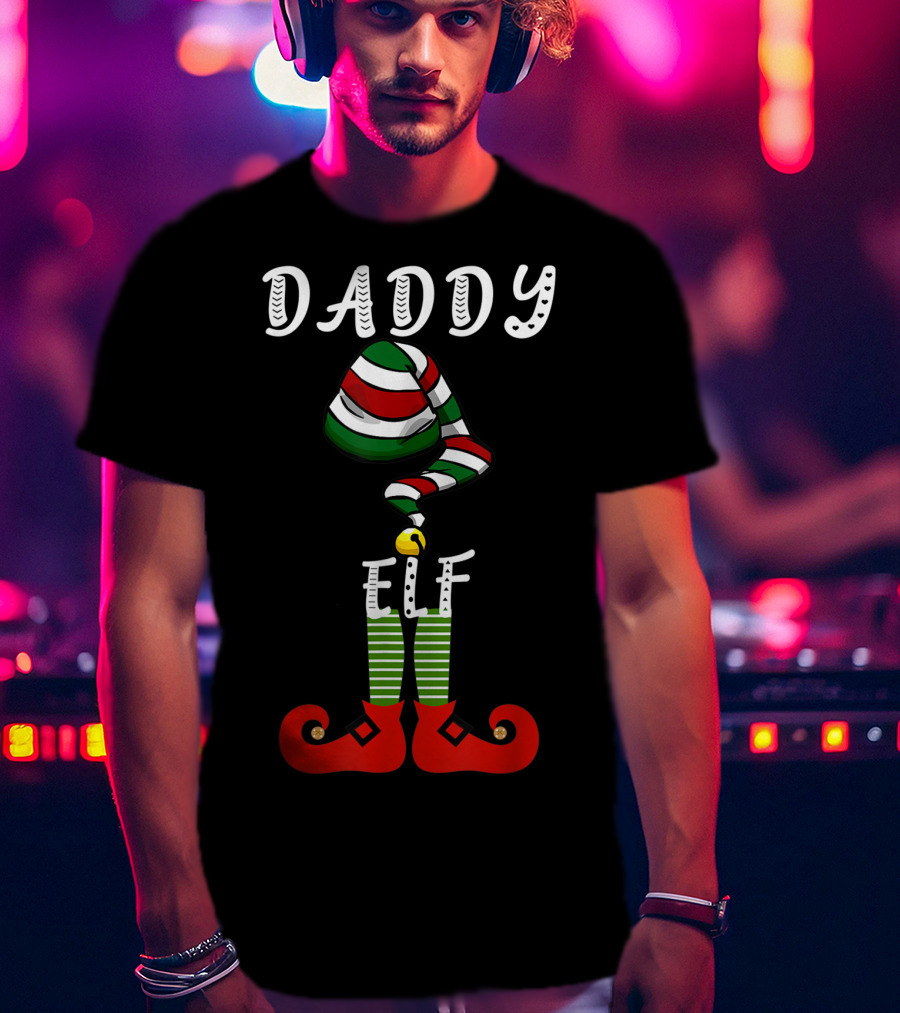 Daddy Elf Festive Family Christmas Holiday Group T-Shirt