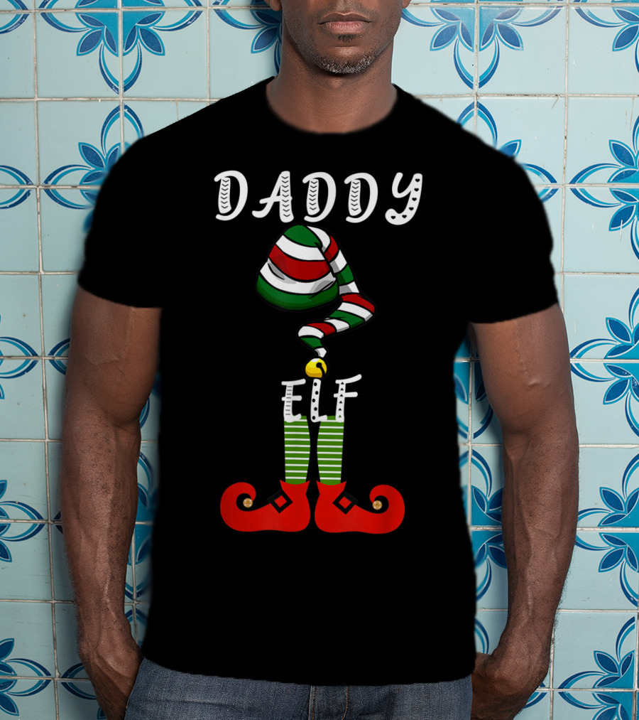 Daddy Elf Festive Family Christmas Holiday Group T-Shirt