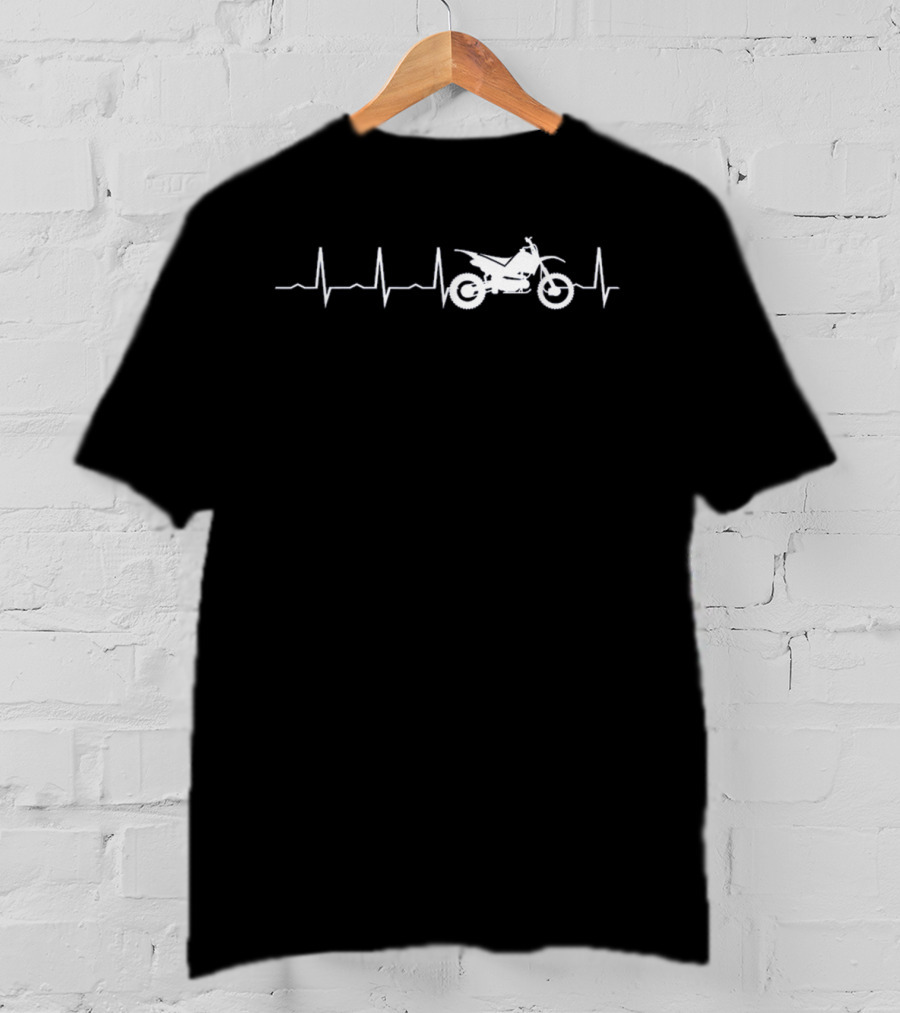 Heartbeat Dirt Bike Passion Adventure Pulse T-Shirt