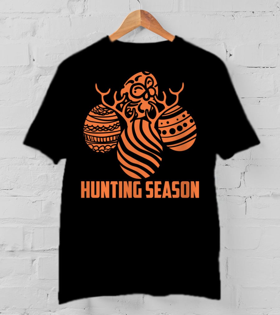 Hunting Season Funny Easter Egg Antlers T-Shirt