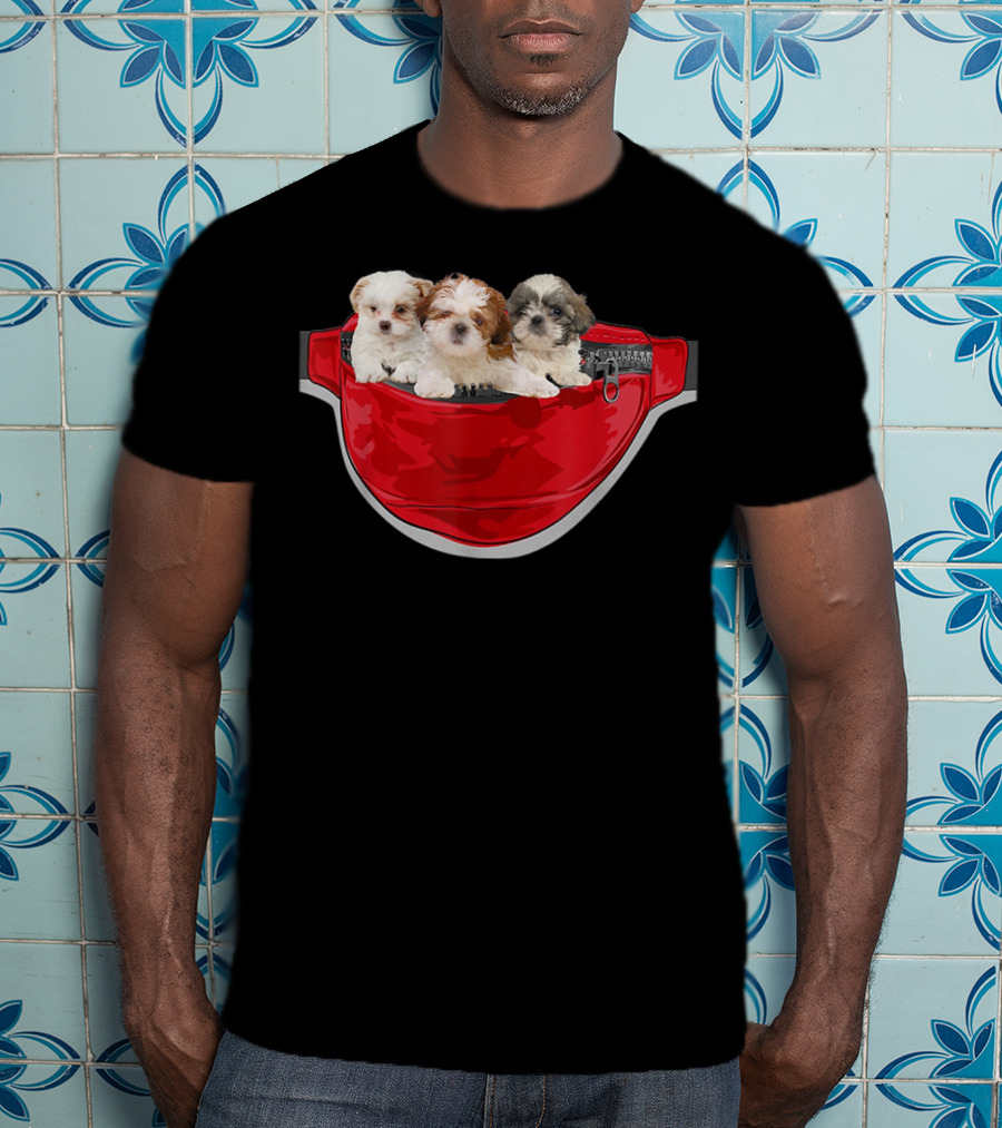 Funny Shih Tzu Dog Pocket Waist Pack Lover T-Shirt