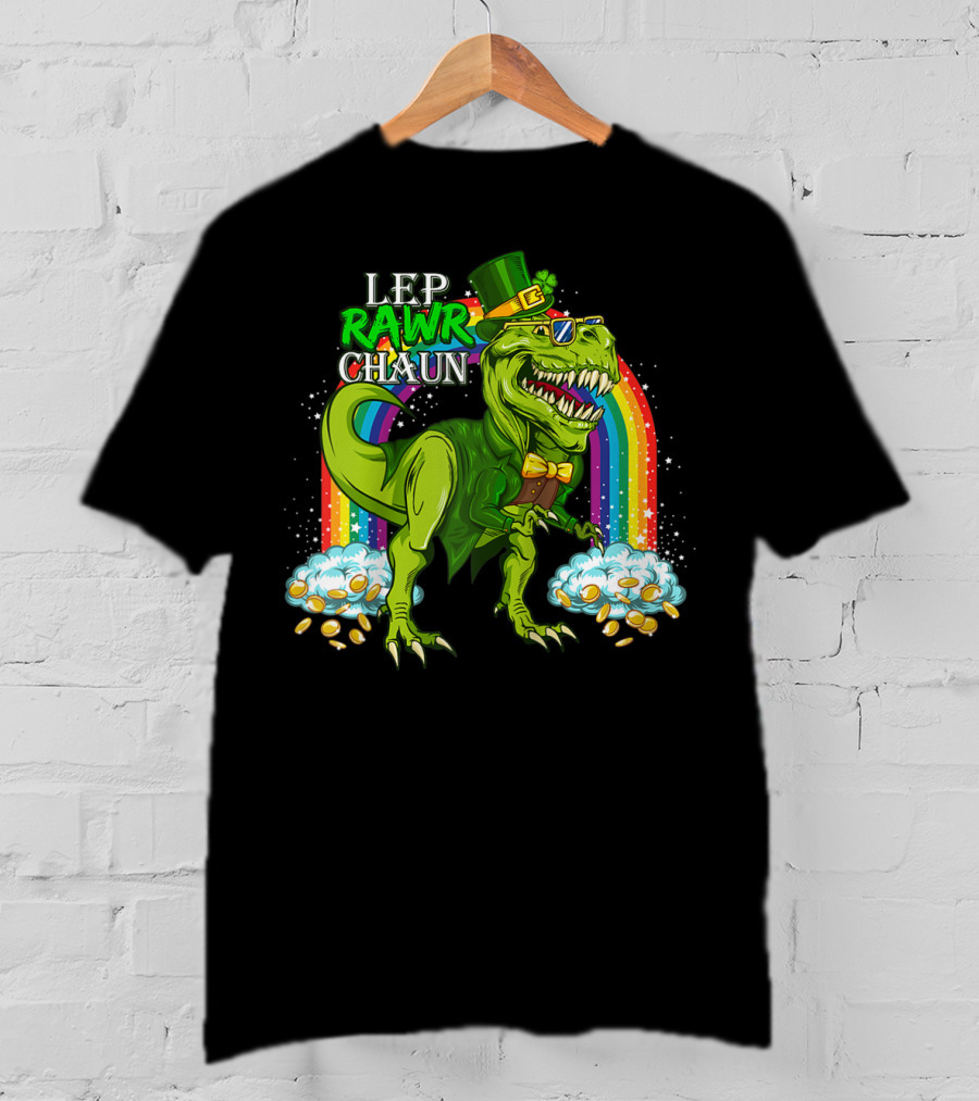 LEP RAWR CHAUN T-Rex Rainbow Coins T-Shirt