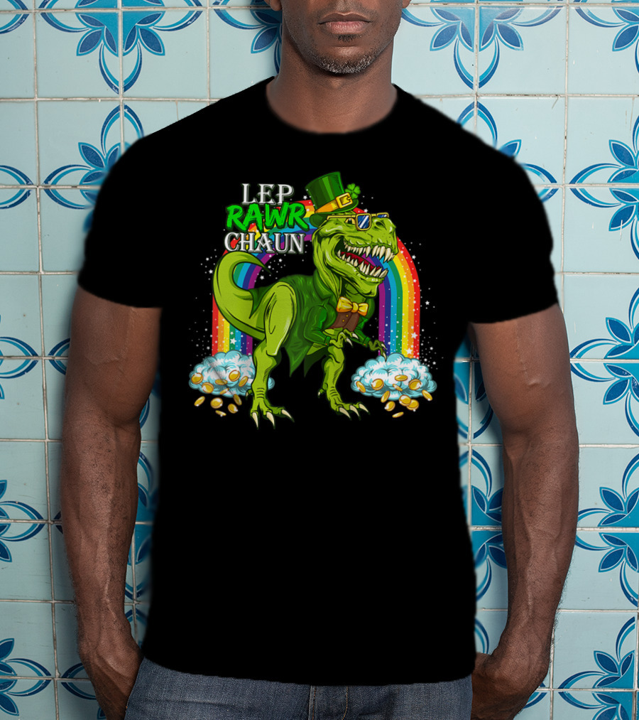 LEP RAWR CHAUN T-Rex Rainbow Coins T-Shirt