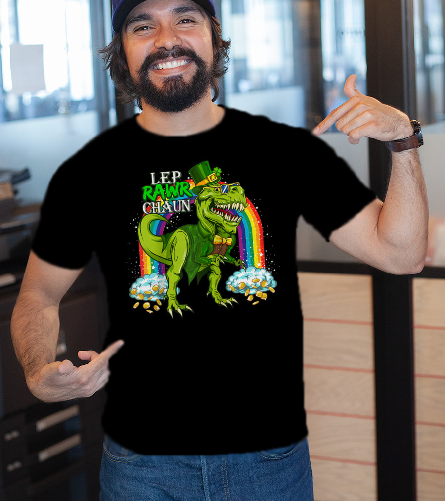 LEP RAWR CHAUN T-Rex Rainbow Coins T-Shirt
