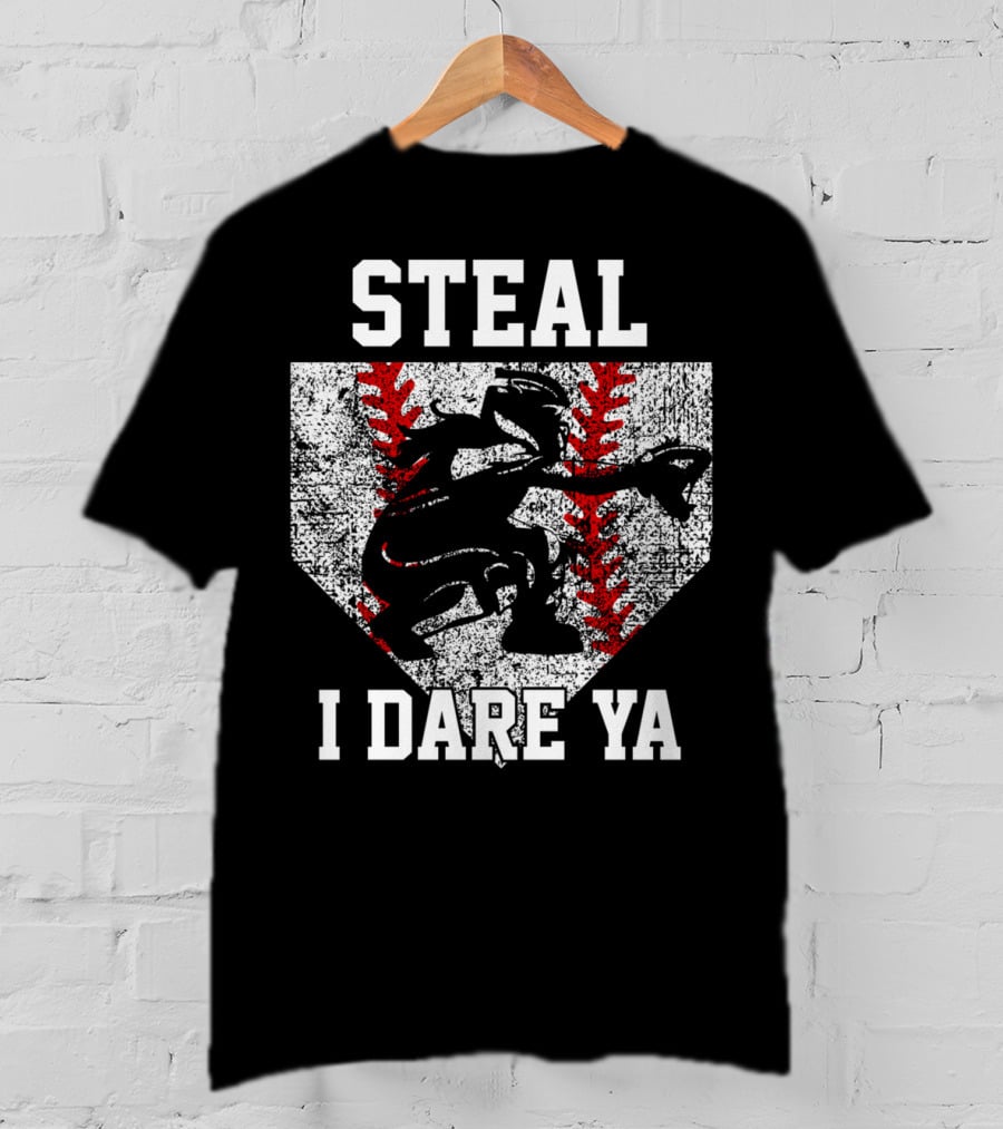 Steal I Dare Ya Girls Softball Catcher T-Shirt