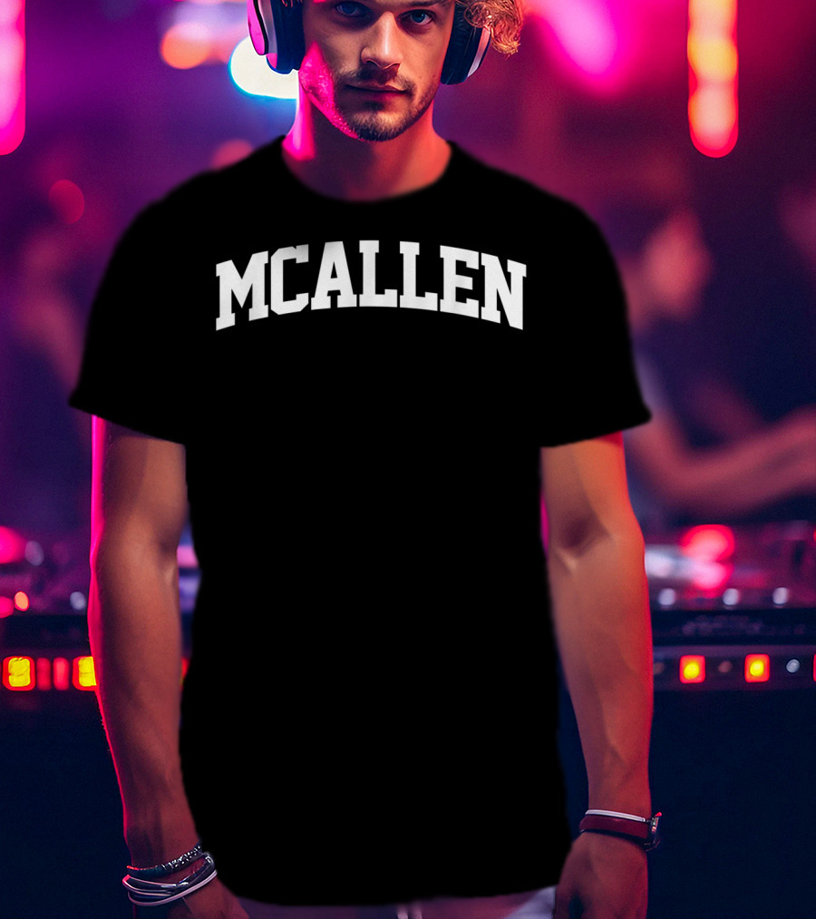Mcallen Vintage Sports Team Arch Text T-Shirt