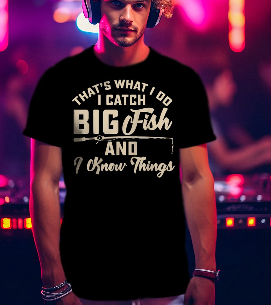 That's What I Do I Catch Big Fish And I Know Things Mens T-Shirt