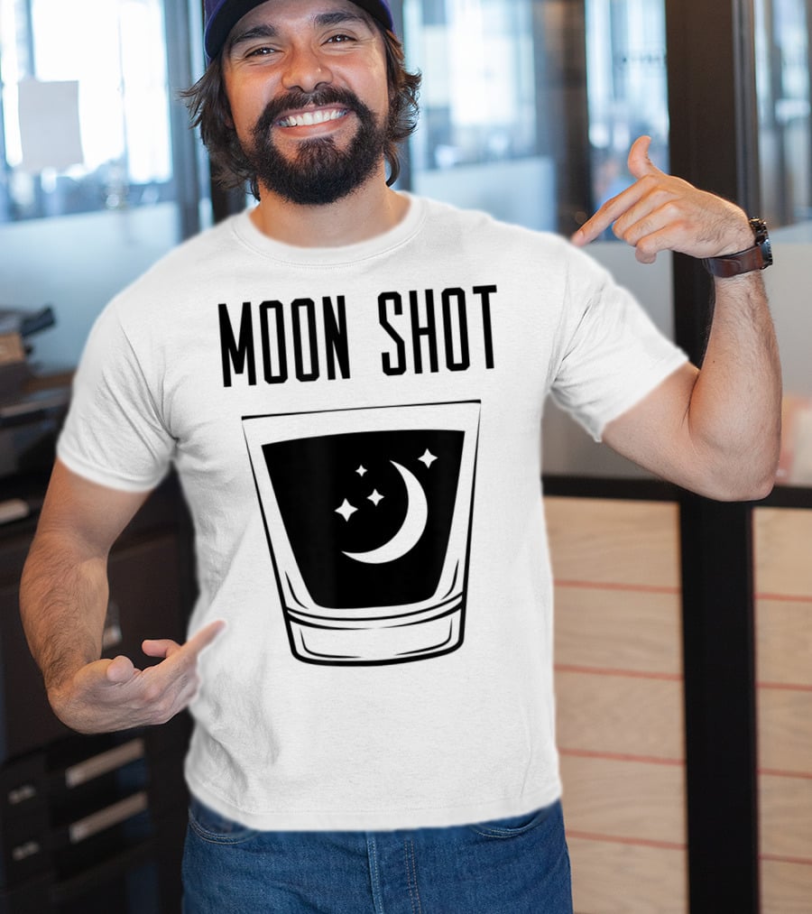 Moon Shot Drinking Alcohol Party Funny Shot T-Shirt