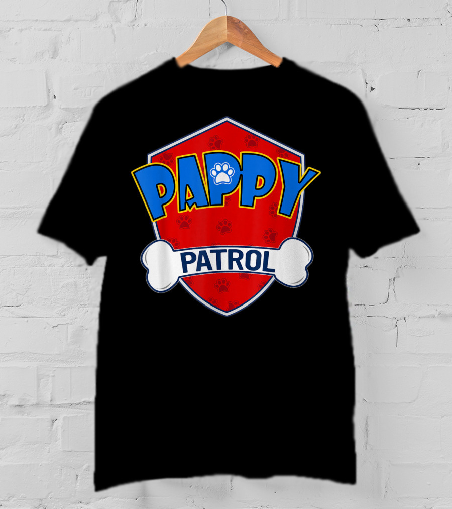 Pappy Patrol Paw Shield With Bone Badge T-Shirt