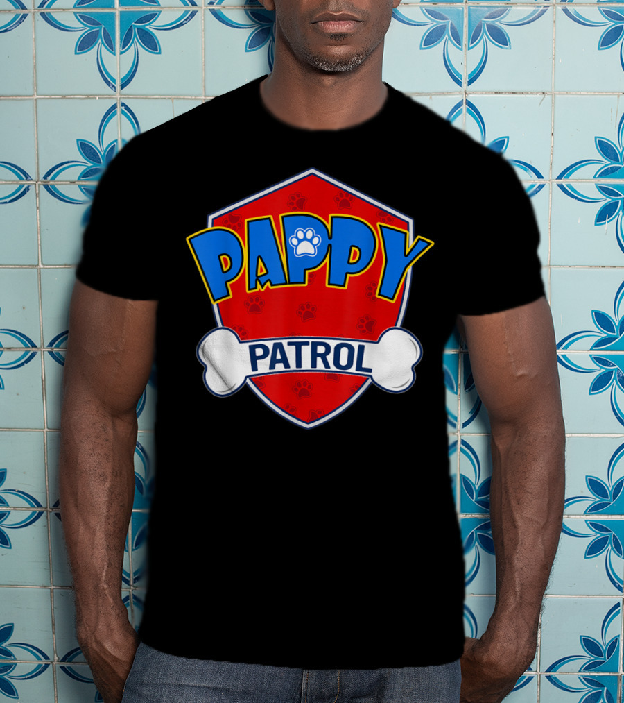 Pappy Patrol Paw Shield With Bone Badge T-Shirt