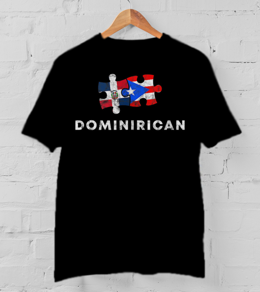 Puerto Rican Dominican Puzzle Flag Dominirican Pride T-Shirt