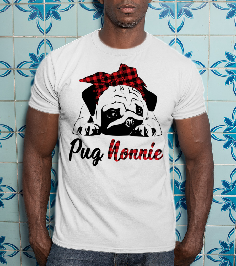 Pug Nonnie Buffalo Check Puppy T-Shirt
