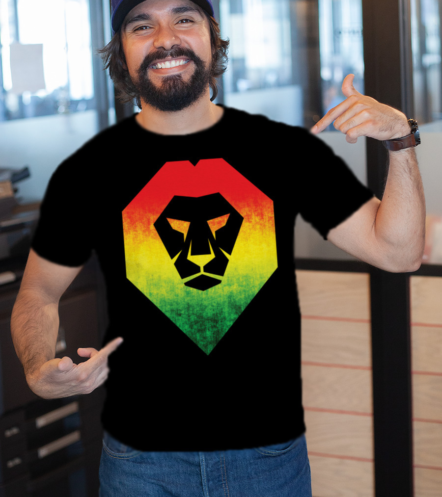 Rasta Flag Jamaican Reggae Lion Bold And Proud T-Shirt