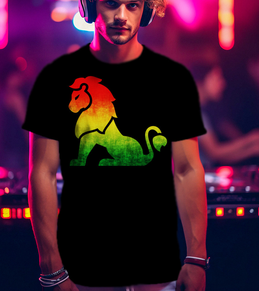 Rasta Flag Reggae Lion Jamaica T-Shirt