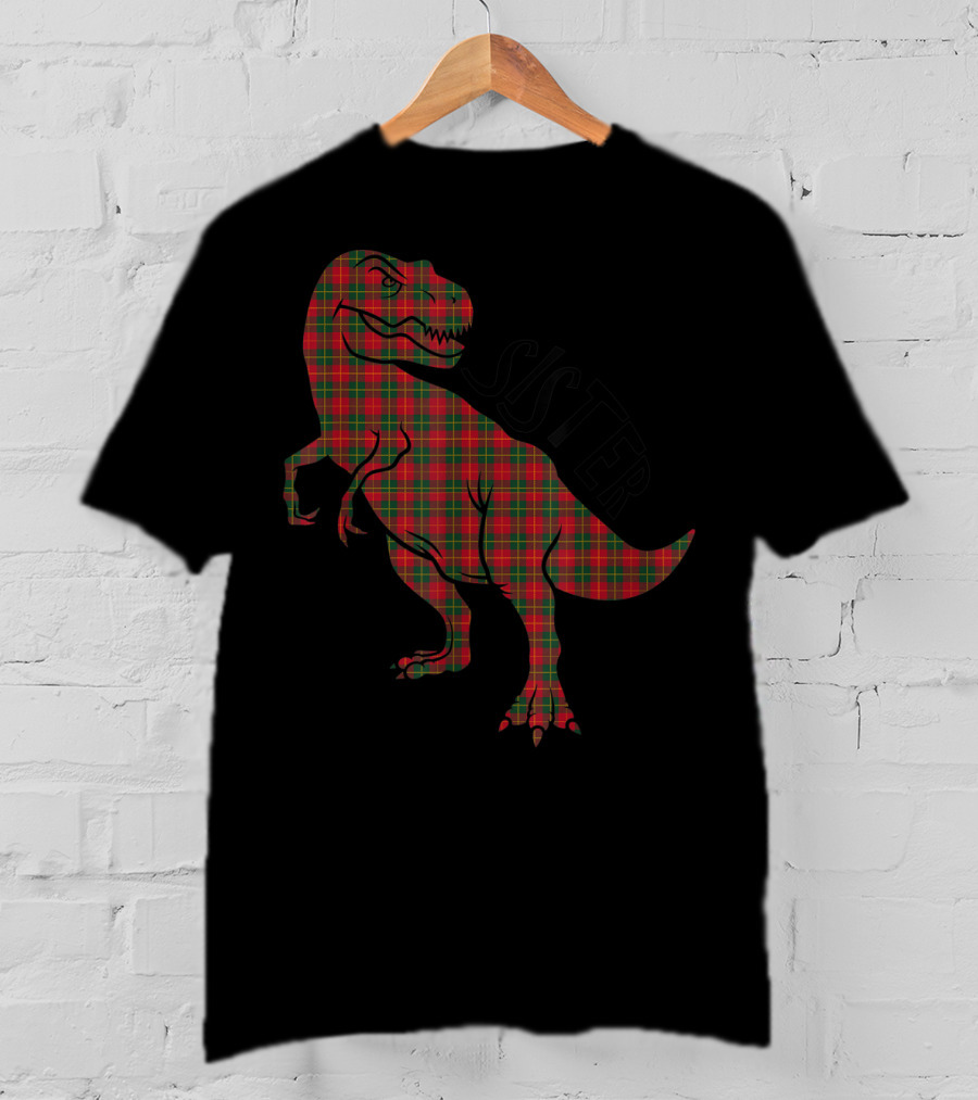 Sister Red Plaid Dinosaur T-Shirt